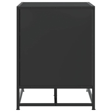 Bancă de pantofi neagră 84x40x53,5 cm lemn și metal prelucrat - Img 8