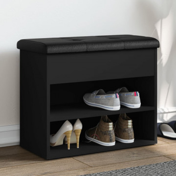 Bancă de pantofi, negru, 62x32x50 cm, lemn prelucrat - Img 1