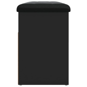 Bancă de pantofi, negru, 82x32x45,5 cm, lemn prelucrat - Img 6