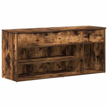 Bancă de pantofi, stejar fumuriu, 102x30,5x45 cm lemn prelucrat - Img 2