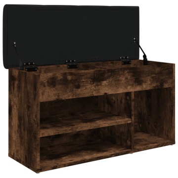Bancă de pantofi, stejar fumuriu, 82x32x45,5 cm, lemn prelucrat - Img 8