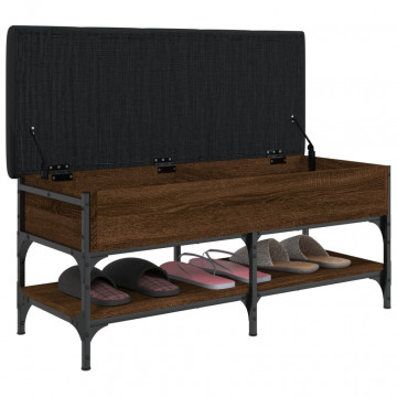 Bancă de pantofi, stejar maro, 102x42x45 cm, lemn prelucrat - Img 4