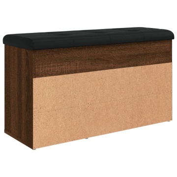 Bancă de pantofi, stejar maro, 82x32x45,5 cm, lemn prelucrat - Img 7