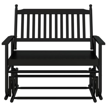 Bancă glisantă, negru, 118x70x104,5 cm, lemn masiv de plop - Img 4