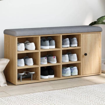 Bancă pentru pantofi stejar sonoma 102x32x50 cm lemn prelucrat - Img 1