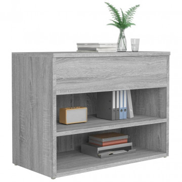 Bancă pentru pantofi stejar sonoma 60x30x45 cm lemn prelucrat - Img 4