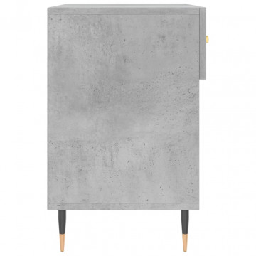 Bancheta pantofar, gri beton, 102x35x55 cm, lemn prelucrat - Img 6