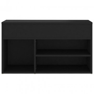 Banchetă pantofar, negru, 80x30x45 cm, PAL - Img 8