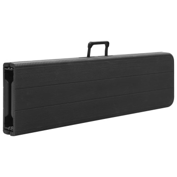 Bănci de grădină pliabile, 2 buc., negru, 180 cm, HDPE - Img 5