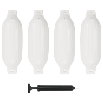 Bară de protecție barcă, 4 buc., alb, 41x11,5 cm, PVC - Img 1
