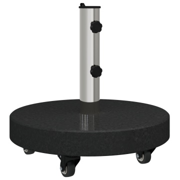 Bază de parasol cu roți pentru polii de 38/48mm Granit Negru 30 kg Rotund - Img 2