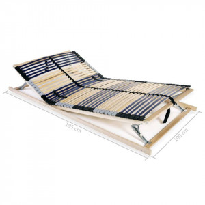 Bază de pat cu șipci, 42 șipci, 7 zone, 100 x 200 cm - Img 8