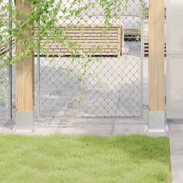Baze stâlp pătrate 4 buc Argintiu 121x121 mm Oțel galvanizat - Img 1