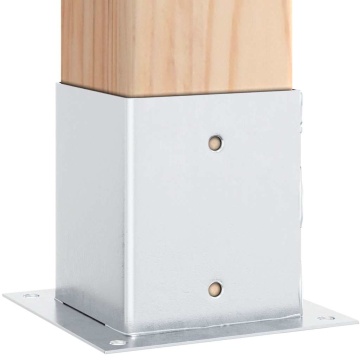 Baze stâlp pătrate 4 buc Argintiu 121x121 mm Oțel galvanizat - Img 4