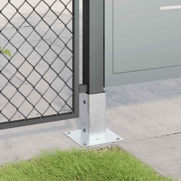 Baze stâlp pătrate 4 buc Argintiu 71x71 mm Oțel galvanizat - Img 4