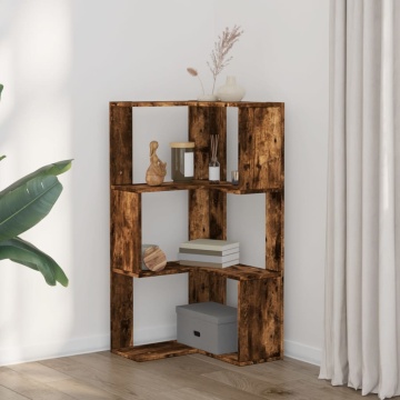 Bibliotecă 3 niveluri stejar fumuriu 50x50x102cm lemn prelucrat - Img 3