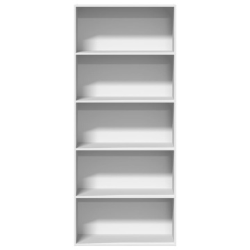 Bibliotecă, alb, 80x30x189 cm, lemn prelucrat - Img 4