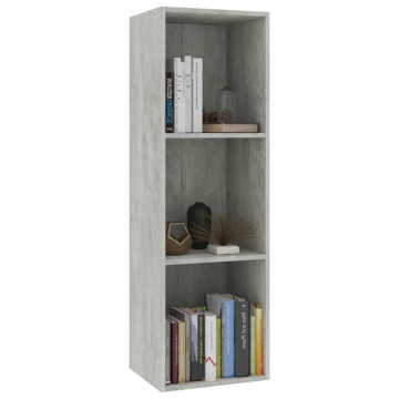Bibliotecă/Comodă TV, gri beton, 36 x 30 x 114 cm, PAL - Img 3