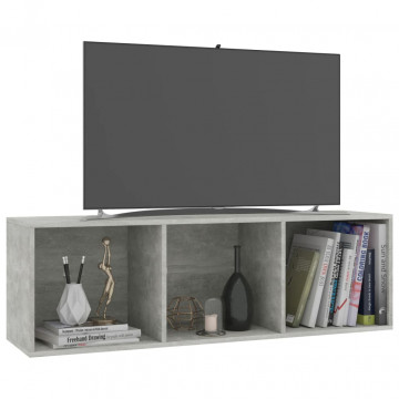 Bibliotecă/Comodă TV, gri beton, 36 x 30 x 114 cm, PAL - Img 6