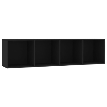Bibliotecă/Comodă TV, negru, 143x30x36 cm - Img 2