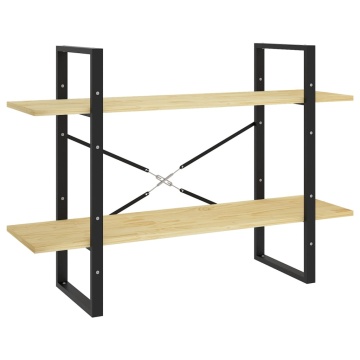 Bibliotecă cu 2 rafturi, 100x30x70 cm, lemn masiv de pin - Img 2