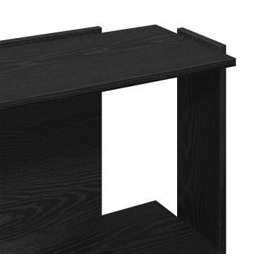 Bibliotecă cu 3 etaje, negru, 60x30x80 cm, lemn de prelucrare - Img 6