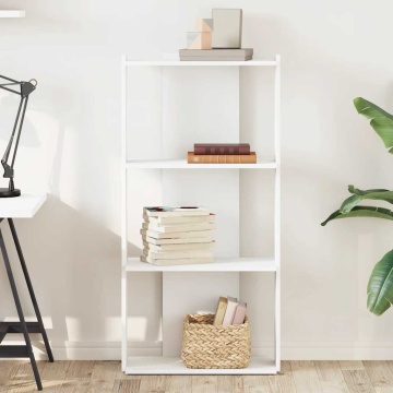 Bibliotecă cu 3 niveluri, alb, 60x30x120 cm, lemn de prelucrare - Img 3