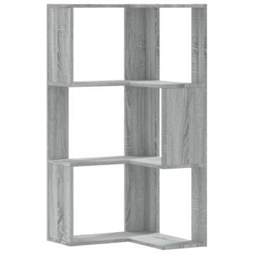 Bibliotecă cu 3 niveluri gri sonoma 50x50x102 cm lemn prelucrat - Img 2