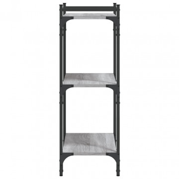 Bibliotecă cu 3 niveluri gri sonoma 60x30x86 cm lemn compozit - Img 8