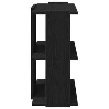Bibliotecă cu 3 niveluri, negru, 60x30x60 cm, lemn prelucrat - Img 8