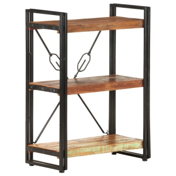 Bibliotecă cu 3 rafturi, 60x30x80 cm, lemn masiv reciclat - Img 7