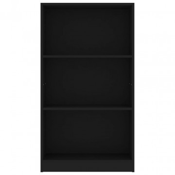 Bibliotecă cu 3 rafturi, negru, 60x24x109 cm, lemn compozit - Img 4