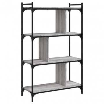 Bibliotecă cu 4 niveluri gri sonoma 76x32x123 cm lemn compozit - Img 5