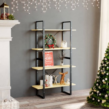Bibliotecă cu 4 rafturi, 80x30x140 cm, lemn masiv de pin - Img 1