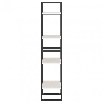 Bibliotecă cu 4 rafturi, alb, 40x30x140 cm, lemn masiv de pin - Img 6