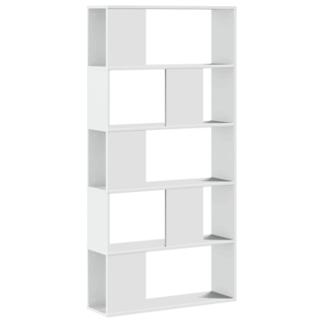Bibliotecă cu 5 niveluri, alb 80,5x23,5x162,5 cm lemn prelucrat - Img 2
