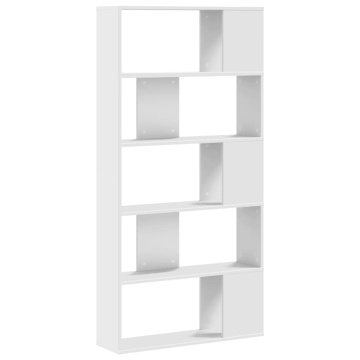 Bibliotecă cu 5 niveluri, alb 80,5x23,5x162,5 cm lemn prelucrat - Img 8