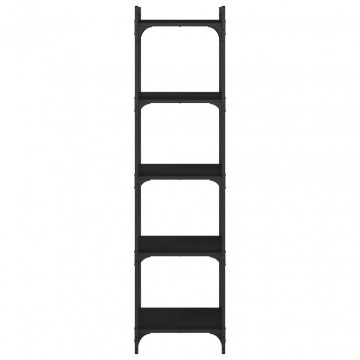 Bibliotecă cu 5 niveluri, negru, 40x30x154 cm, lemn prelucrat - Img 4