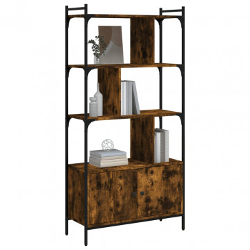 Bibliotecă cu uși stejar fumuriu 76,5x30x154,5 cm lemn compozit - Img 3