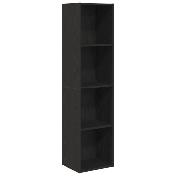 Bibliotecă/Dulap TV, stejar negru, 36x30x143 cm - Img 2