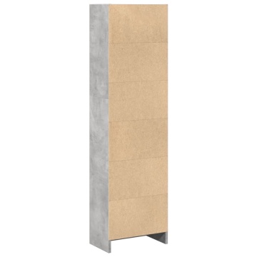 Bibliotecă, gri beton, 40x24x143 cm, lemn prelucrat - Img 5