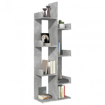 Bibliotecă, gri beton, 48x25,5x140 cm, PAL - Img 3