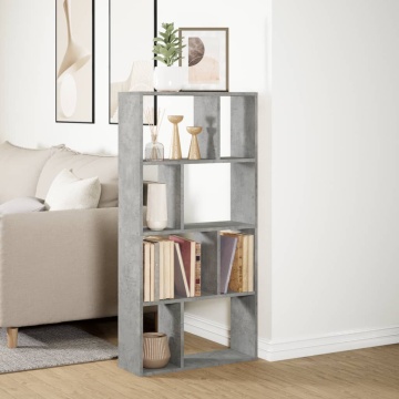 Bibliotecă, gri beton, 60x20x120 cm, lemn prelucrat - Img 4