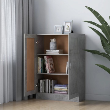 Bibliotecă, gri beton, 82,5 x 30,5 x 115 cm, PAL - Img 3