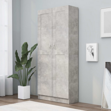 Bibliotecă, gri beton, 82,5 x 30,5 x 185,5 cm, PAL - Img 1