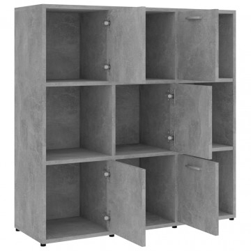 Bibliotecă, gri beton, 90 x 30 x 90 cm, PAL - Img 8