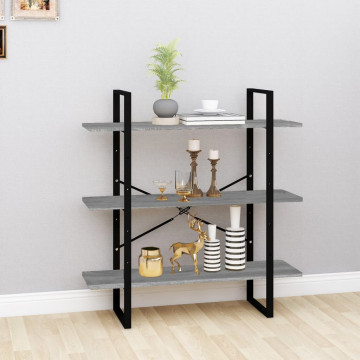 Bibliotecă, gri sonoma, 100x30x105 cm, lemn prelucrat - Img 1
