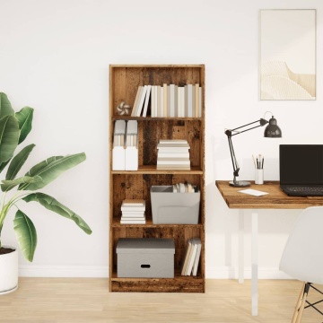 Bibliotecă, lemn vechi, 60x24x143 cm, lemn prelucrat - Img 3