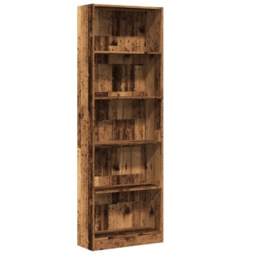 Bibliotecă, lemn vechi, 60x24x176 cm, lemn prelucrat - Img 2