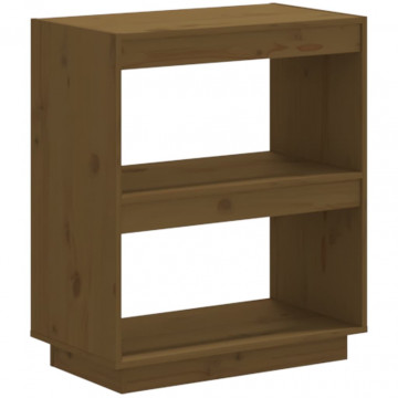 Bibliotecă, maro miere, 60x35x71 cm, lemn masiv de pin - Img 2
